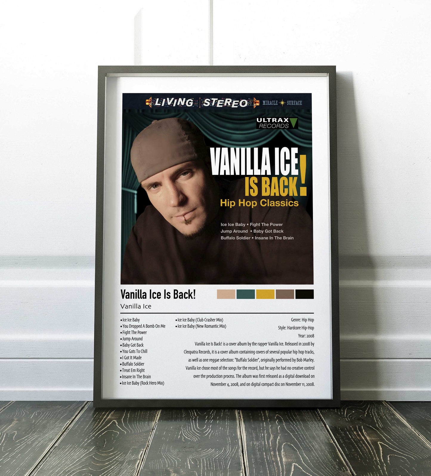 Vanilla Ice | Vanilla Ice Is Back! | Custom Album Cover Poster Print