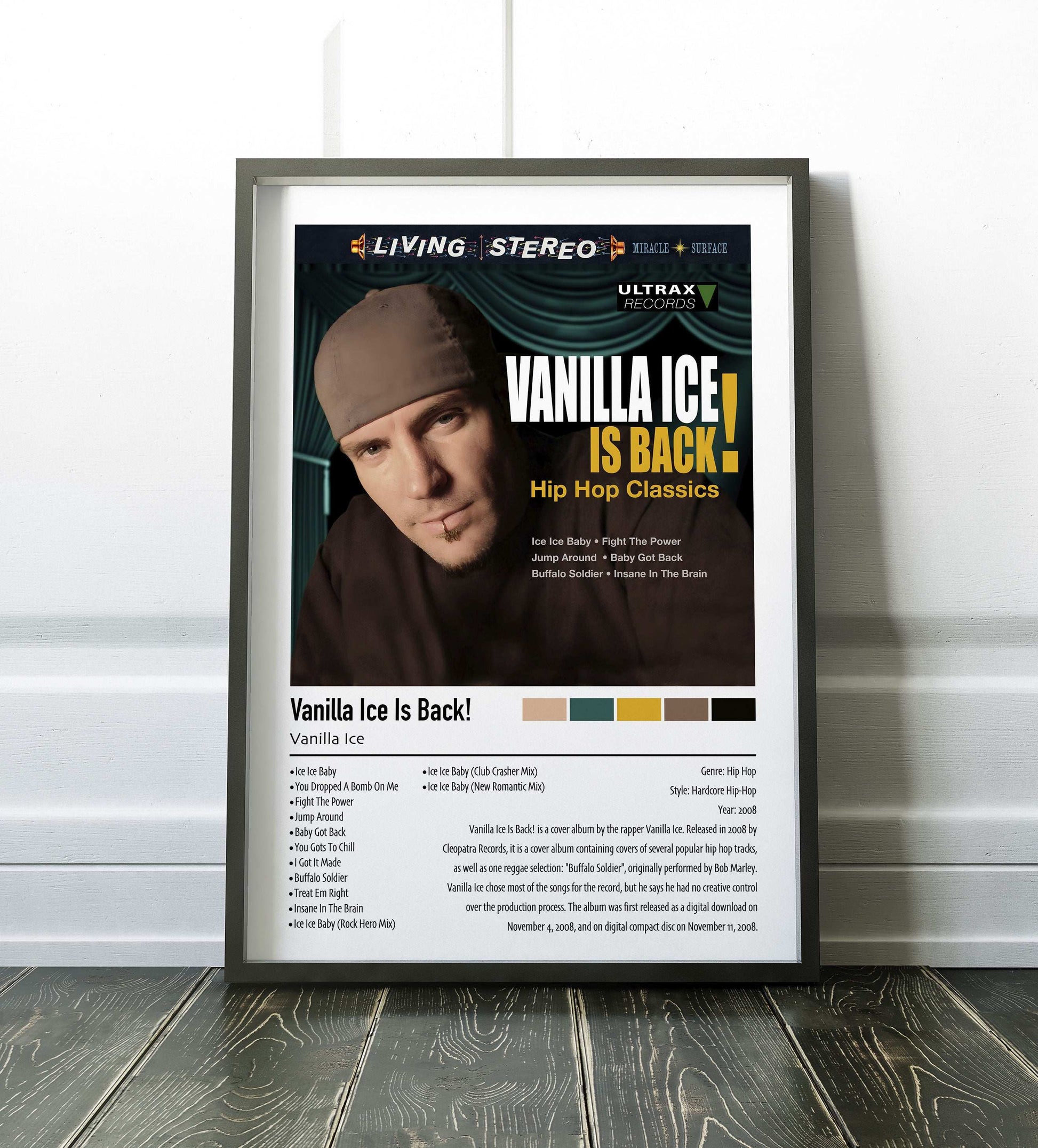 Vanilla Ice | Vanilla Ice Is Back! | Custom Album Cover Poster Print