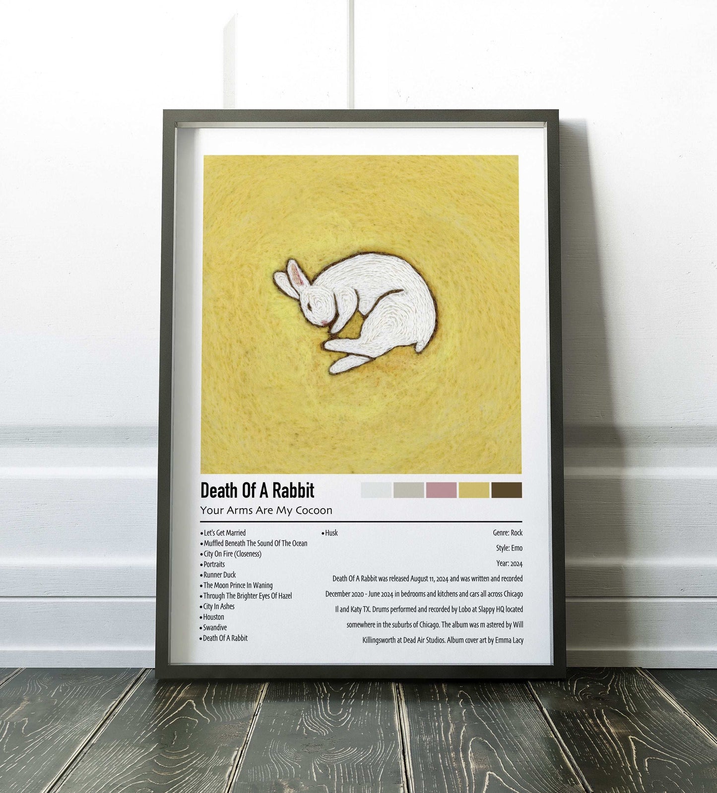 Your Arms Are My Cocoon | Death of a Rabbit | Custom Album Cover Poster Print