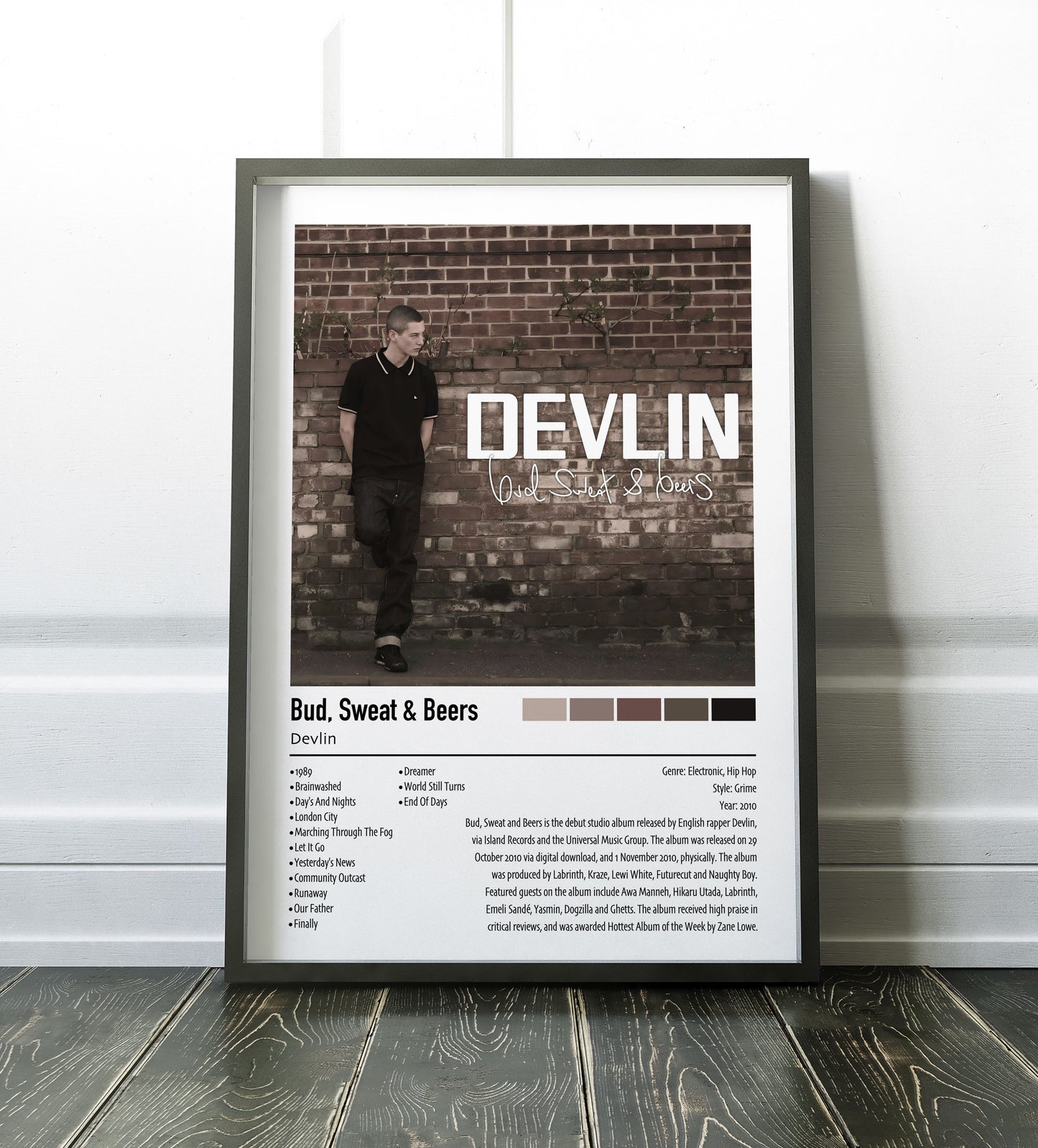 Devlin | Bud, Sweat & Beers | Custom Album Cover Poster Print