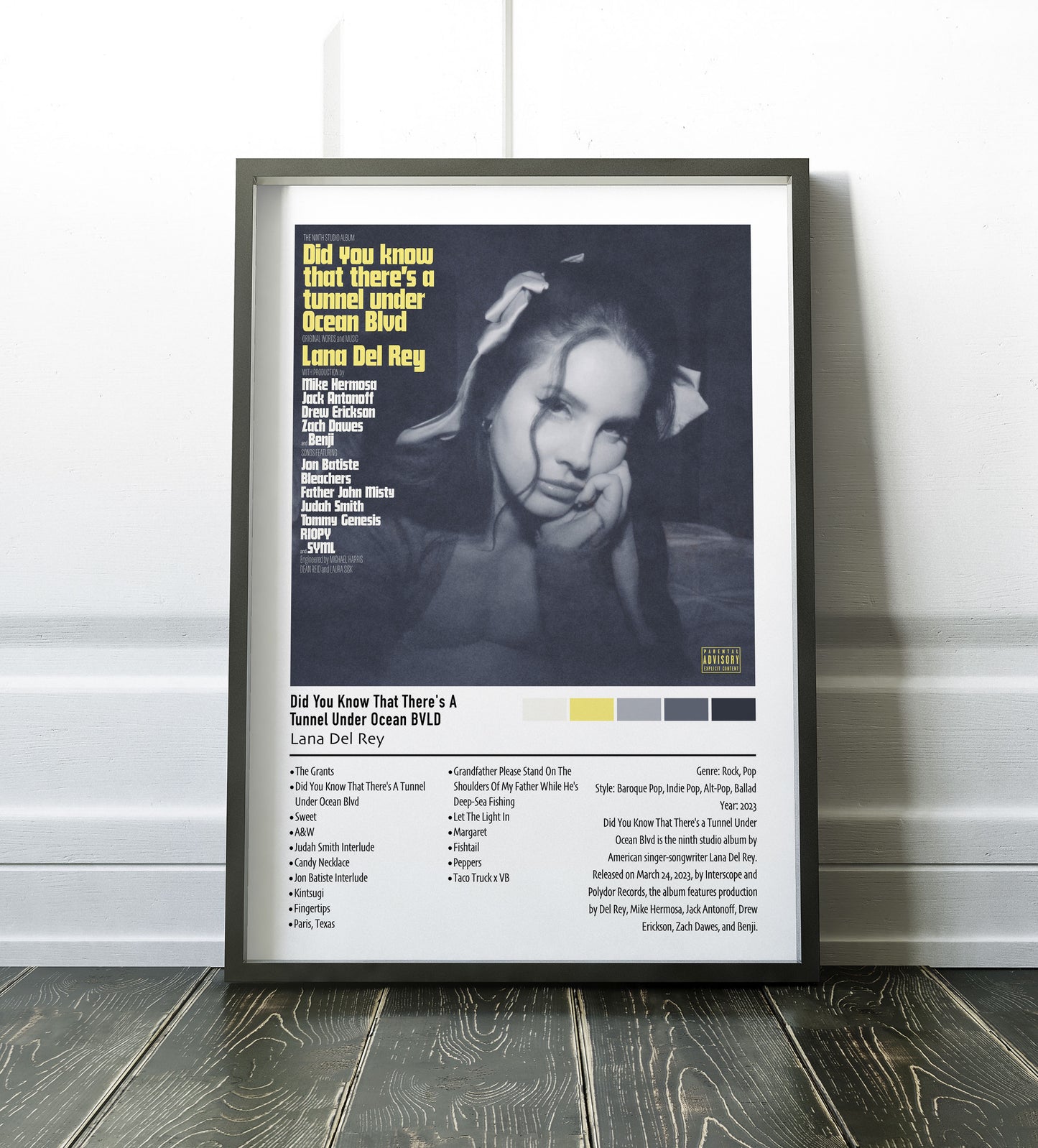 Lana Del Rey | Did You Know That There's A Tunnel Under Ocean BVLD | Custom Album Cover Poster Print