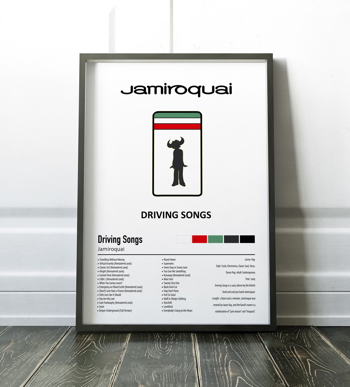 Jamiroquai | Driving Songs | Custom Album Cover Poster Print