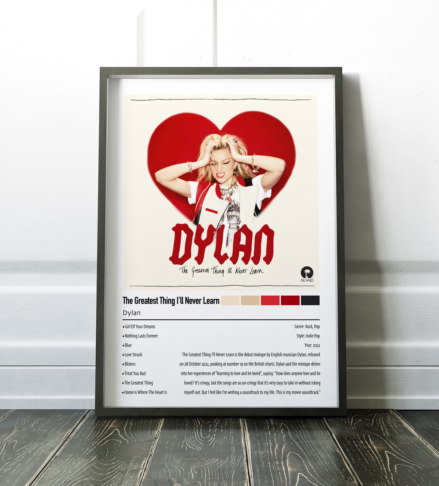 Dylan | The Greatest Thing I'll Never Learn | Custom Album Cover Poster Print