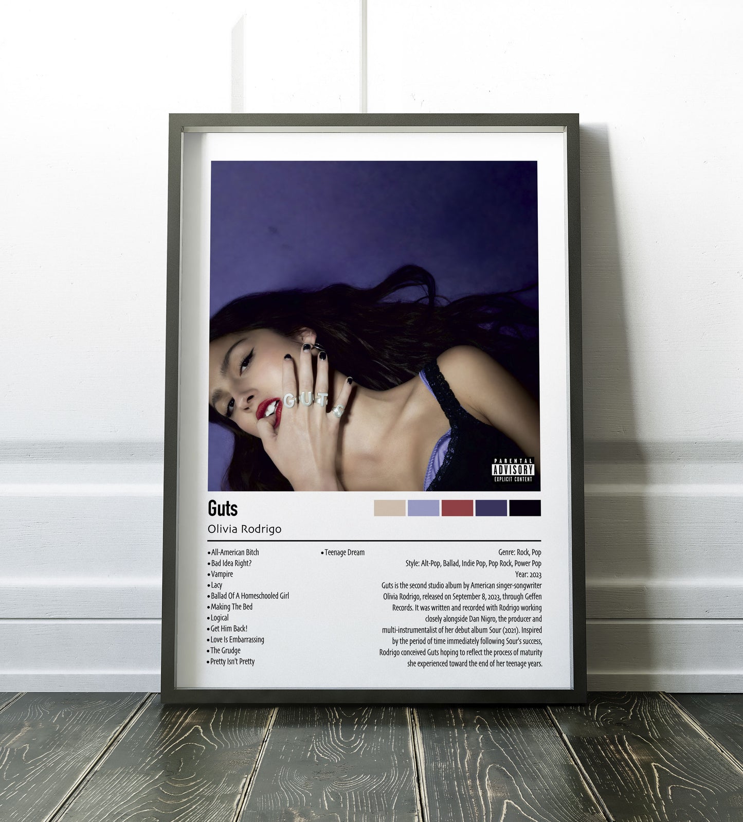 Olivia Rodrigo | Guts | Custom Album Cover Poster Print