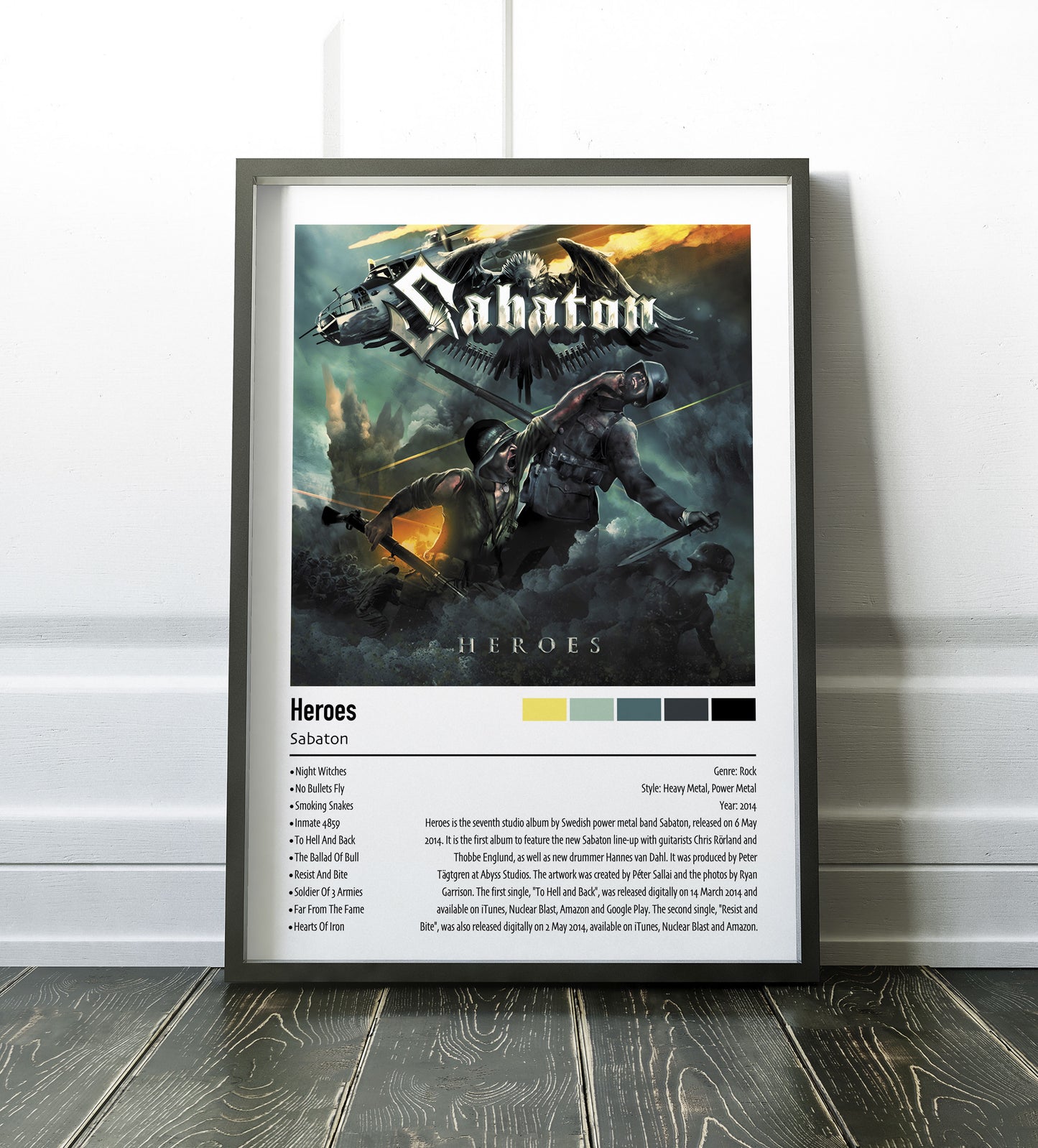 Sabaton | Heroes | Custom Album Cover Poster Print