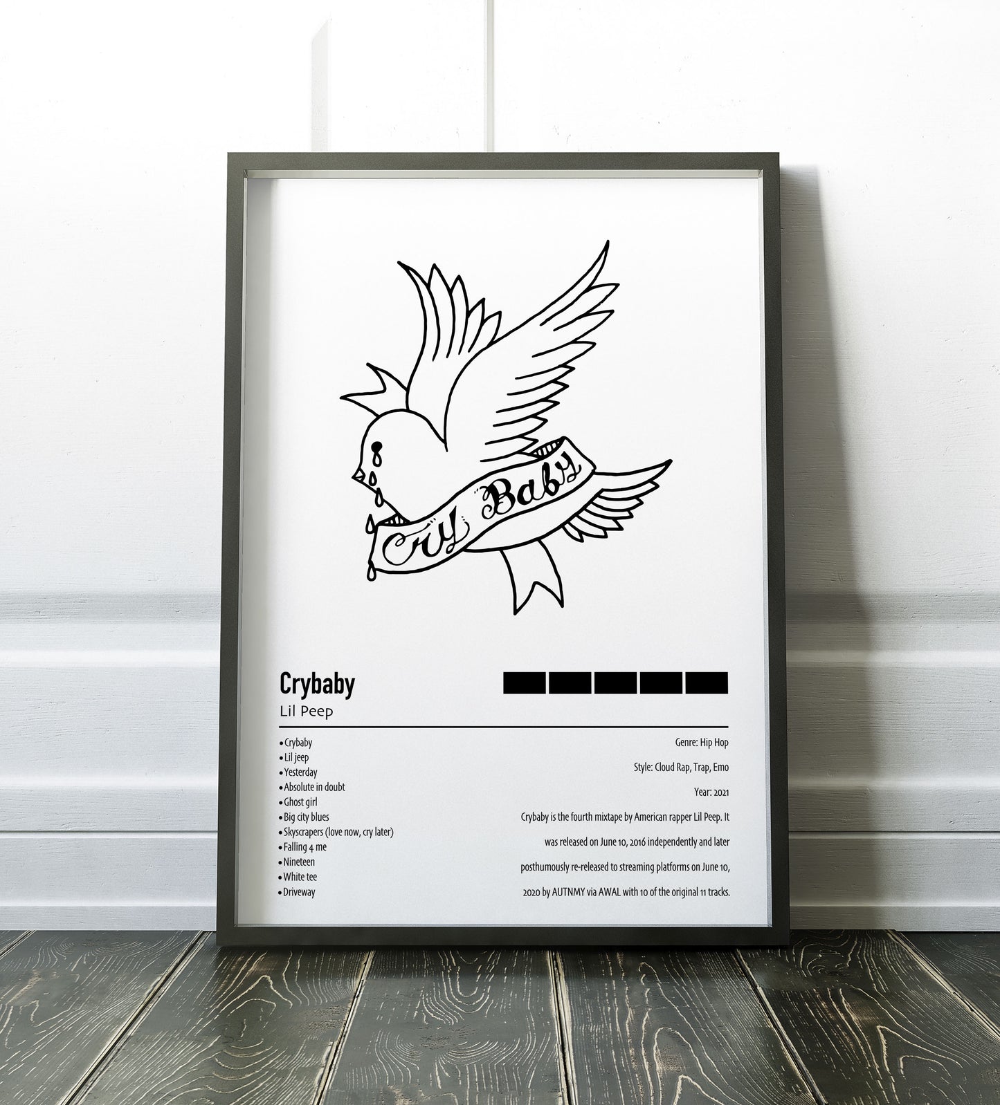 Lil Peep | Crybaby | Custom Album Cover Poster Print