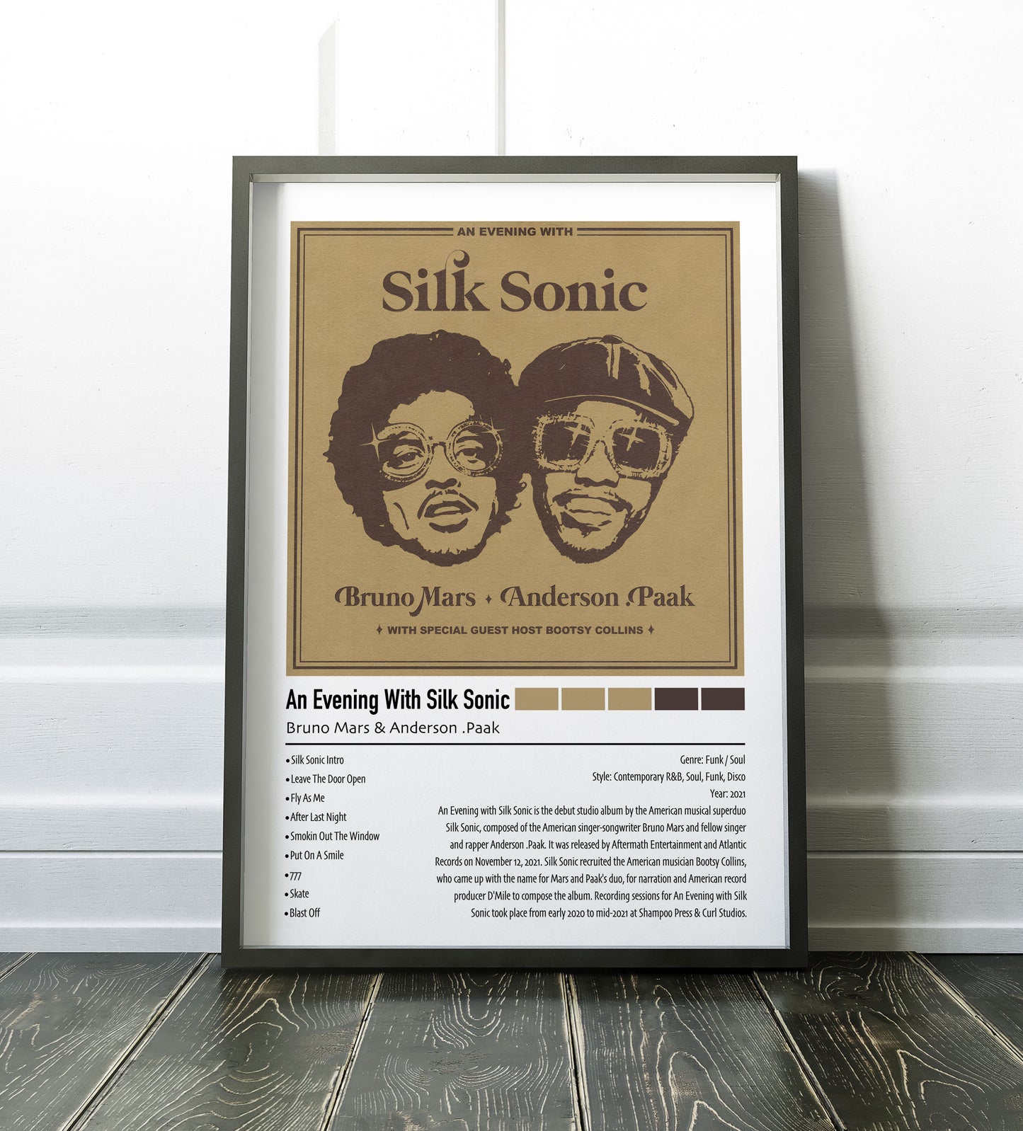 Bruno Mars & Anderson .Paak | An Evening With Silk Sonic | Custom Album Cover Poster Print