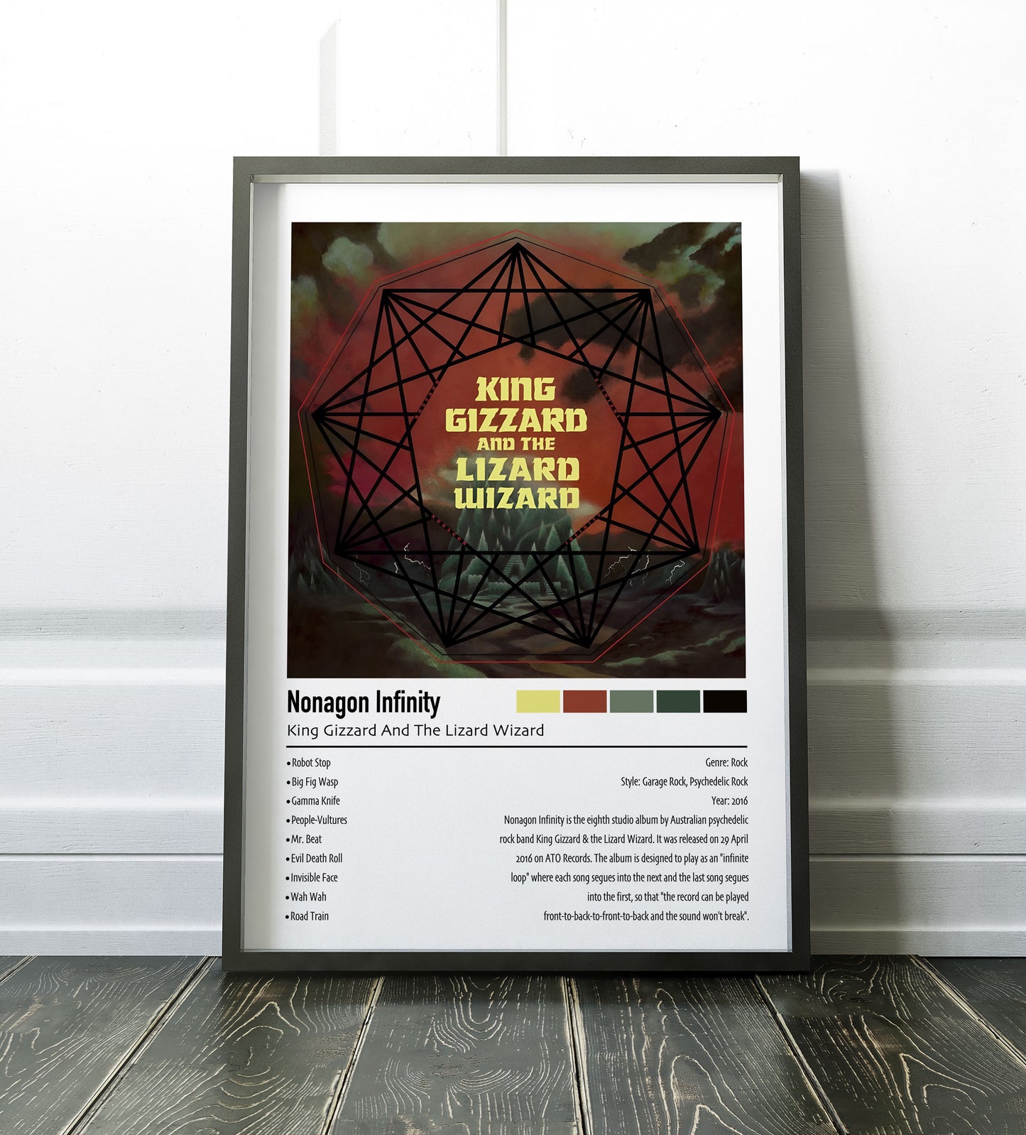 King Gizzard And The Lizard Wizard | Nonagon Infinity | Custom Album Cover Poster Print