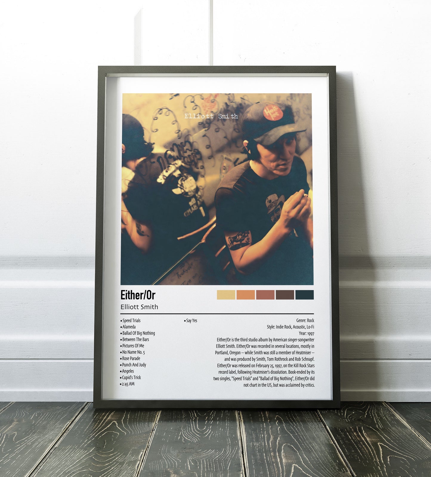 Elliott Smith | Either/Or | Custom Album Cover Poster Print