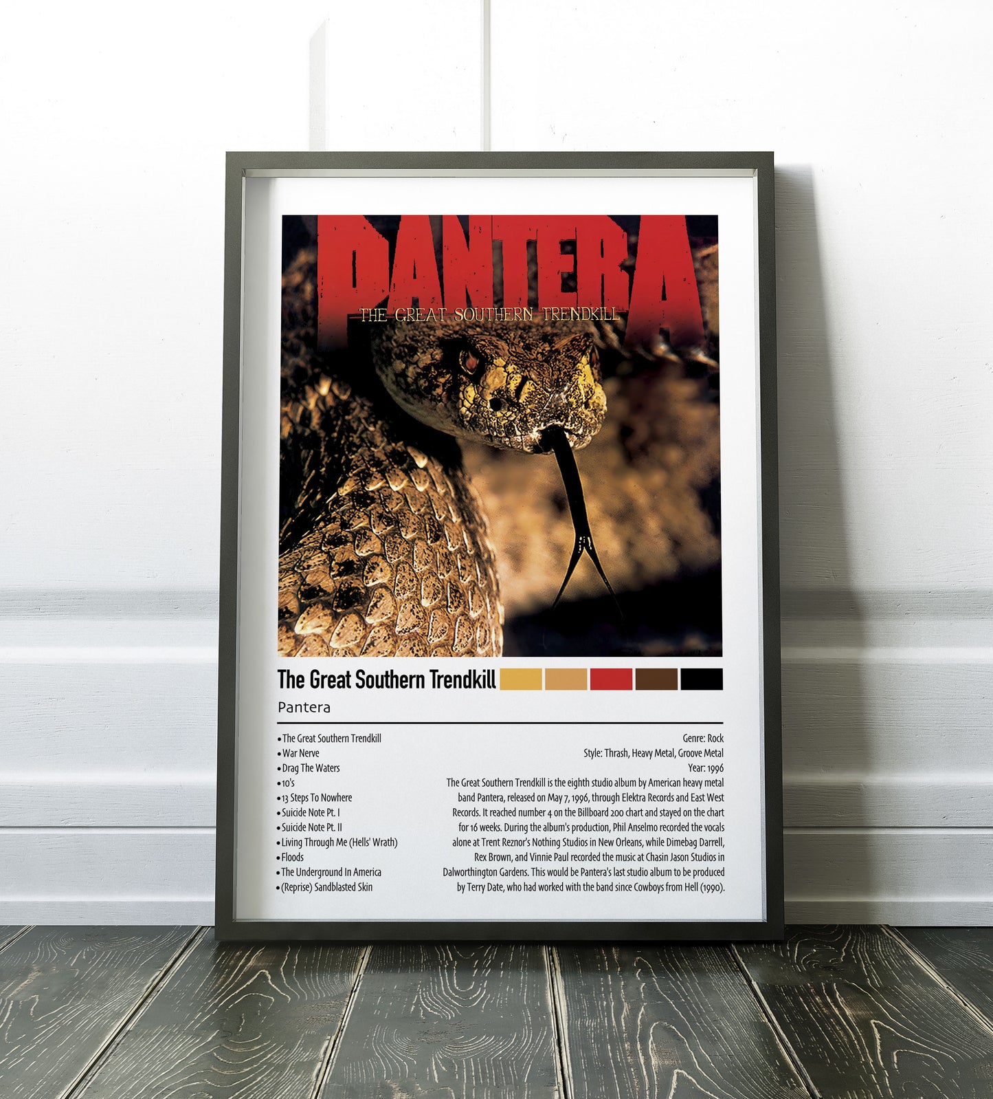 Pantera | The Great Southern Trendkill | Custom Album Cover Poster Print
