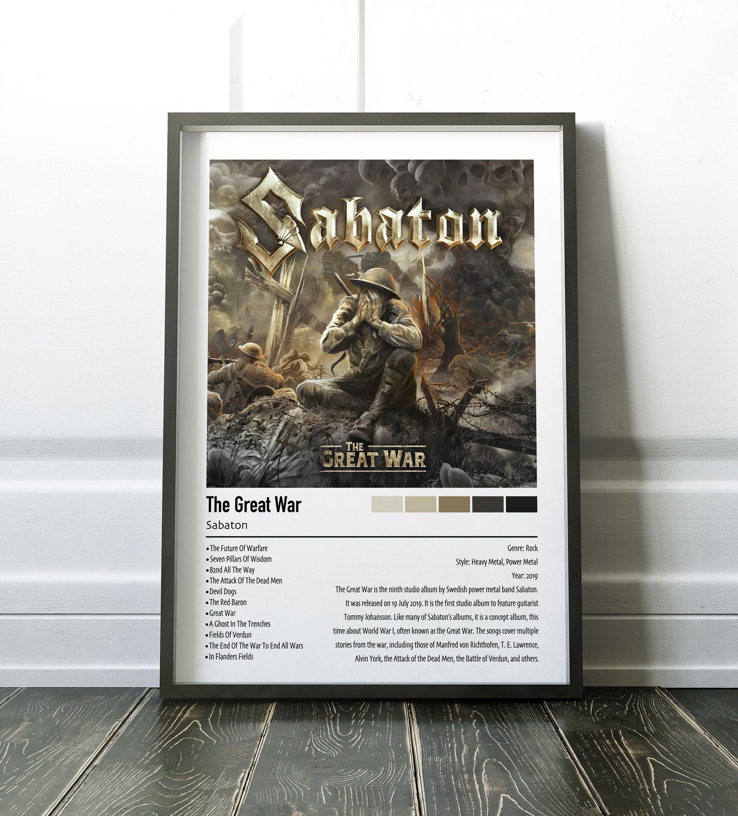 Sabaton | The Great War | Custom Album Cover Poster Print