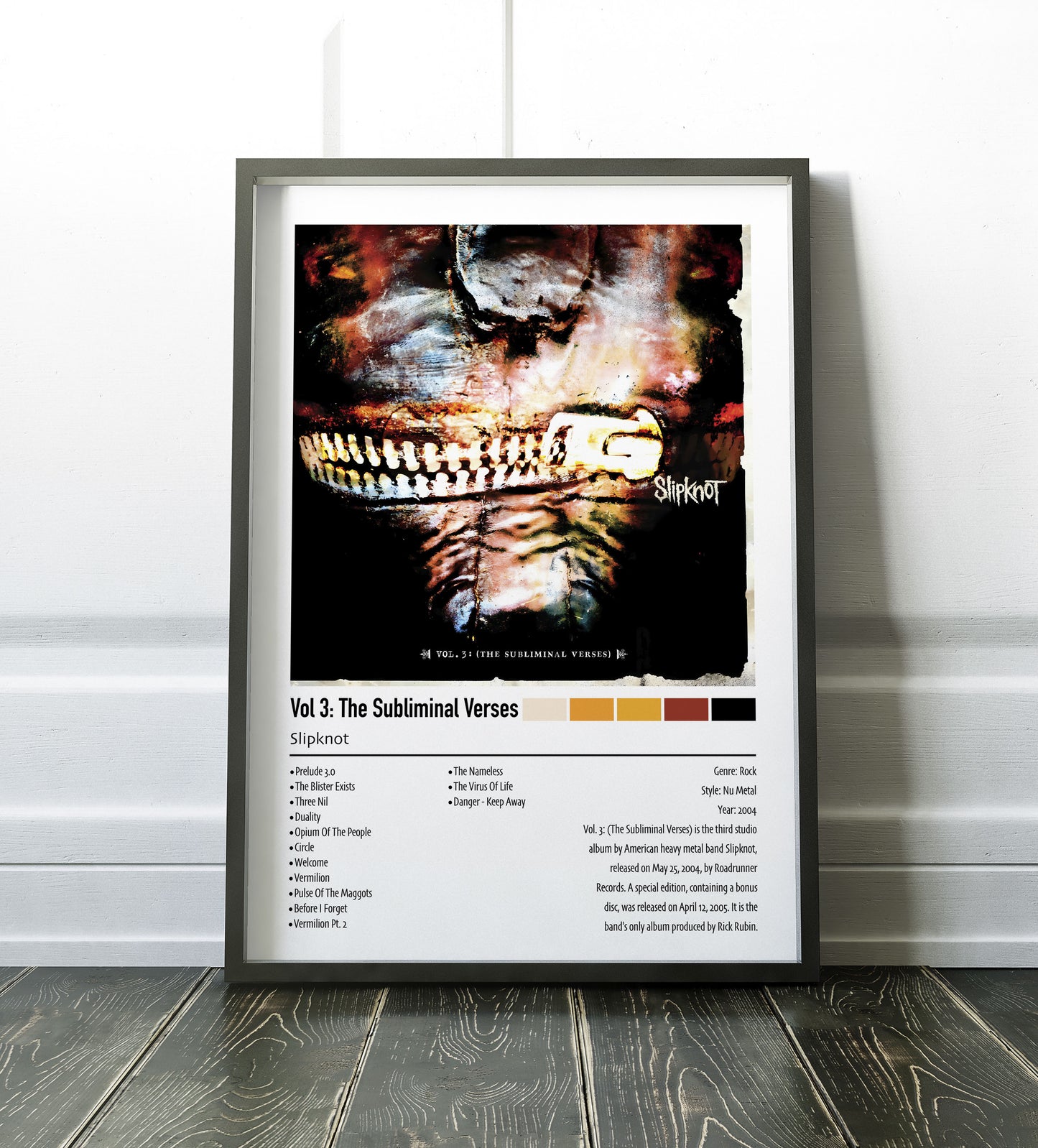 Slipknot | Vol 3: The Subliminal Verses | Custom Album Cover Poster Print