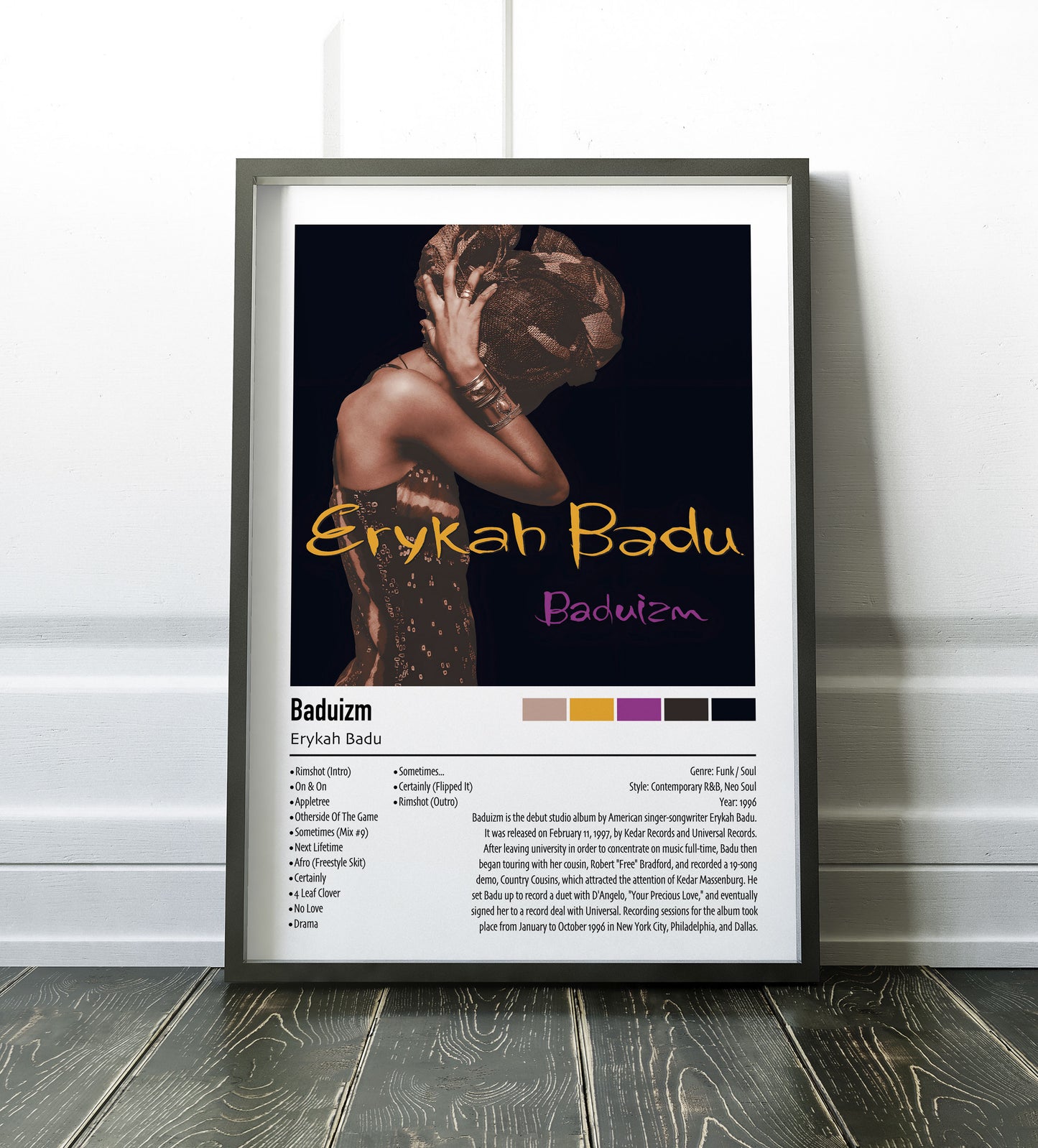 Erykah Badu | Baduizm | Custom Album Cover Poster Print