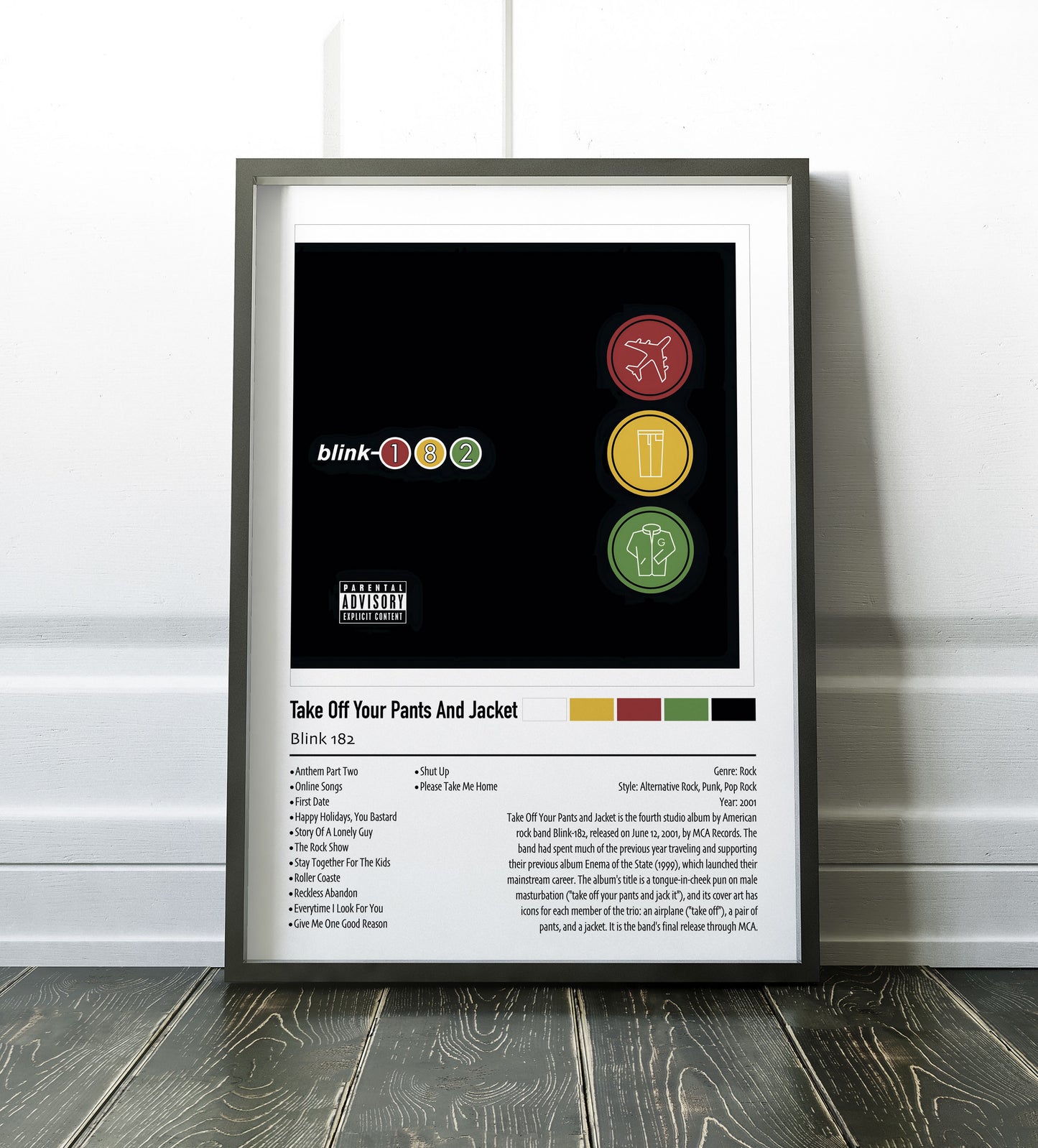 Blink-182 | Take Off Your Pants And Jacket | Custom Album Cover Poster Print