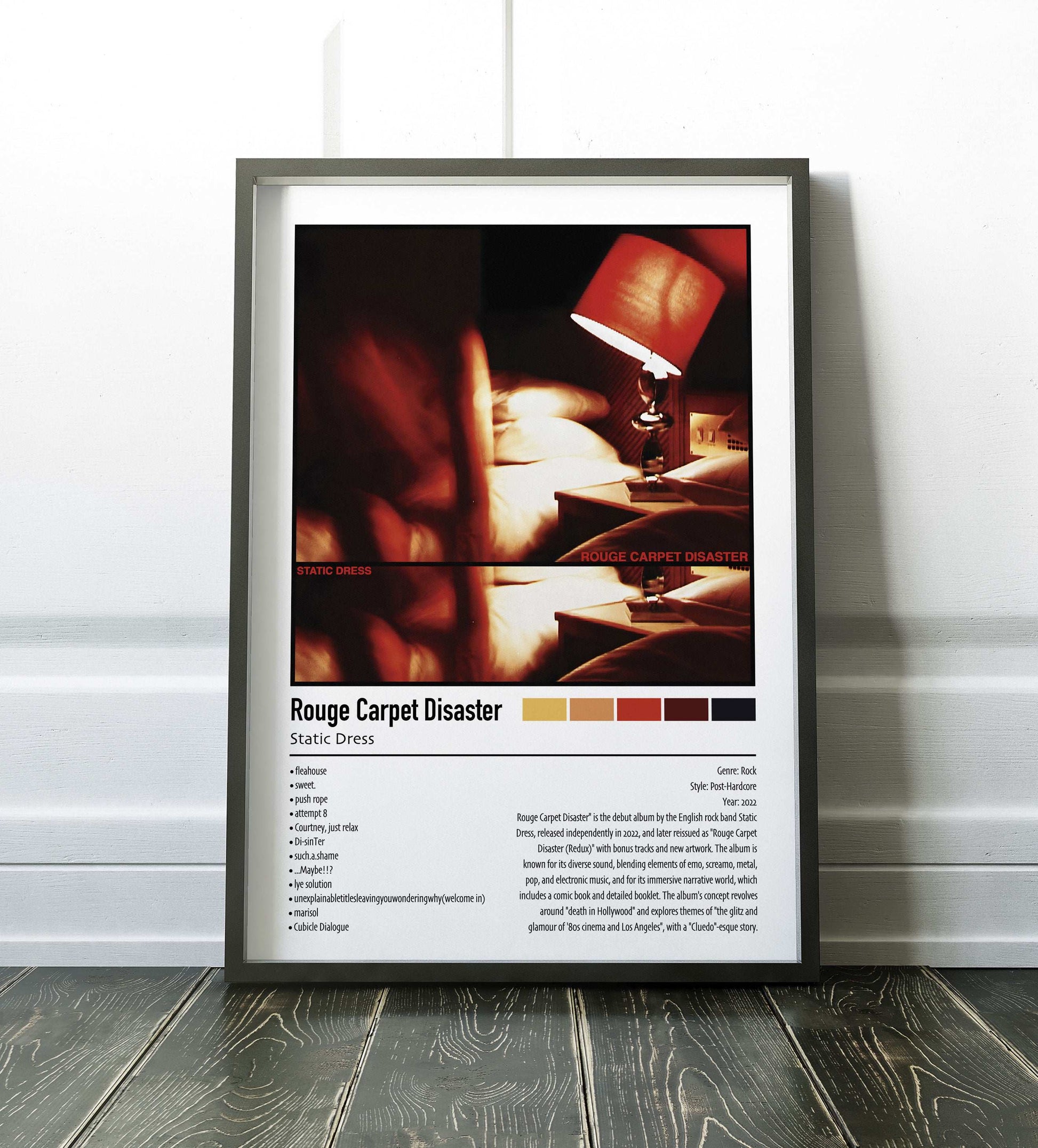 Static Dress | Rouge Carpet Disaster | Custom Album Cover Poster Print