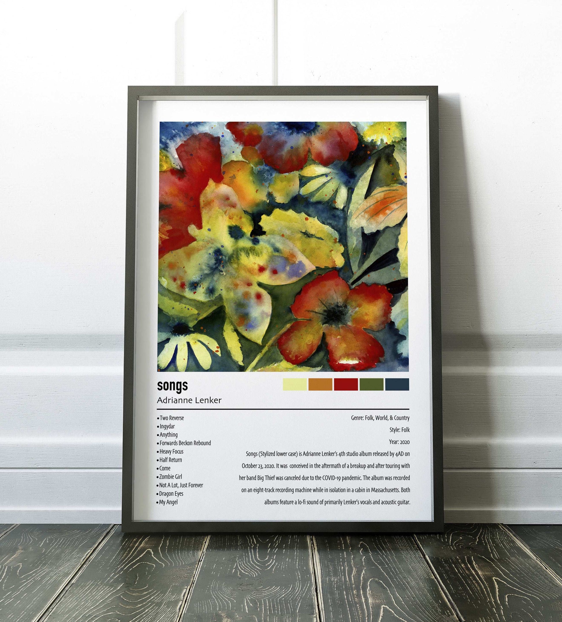 Adrianne Lenker | songs | Custom Album Cover Poster Print