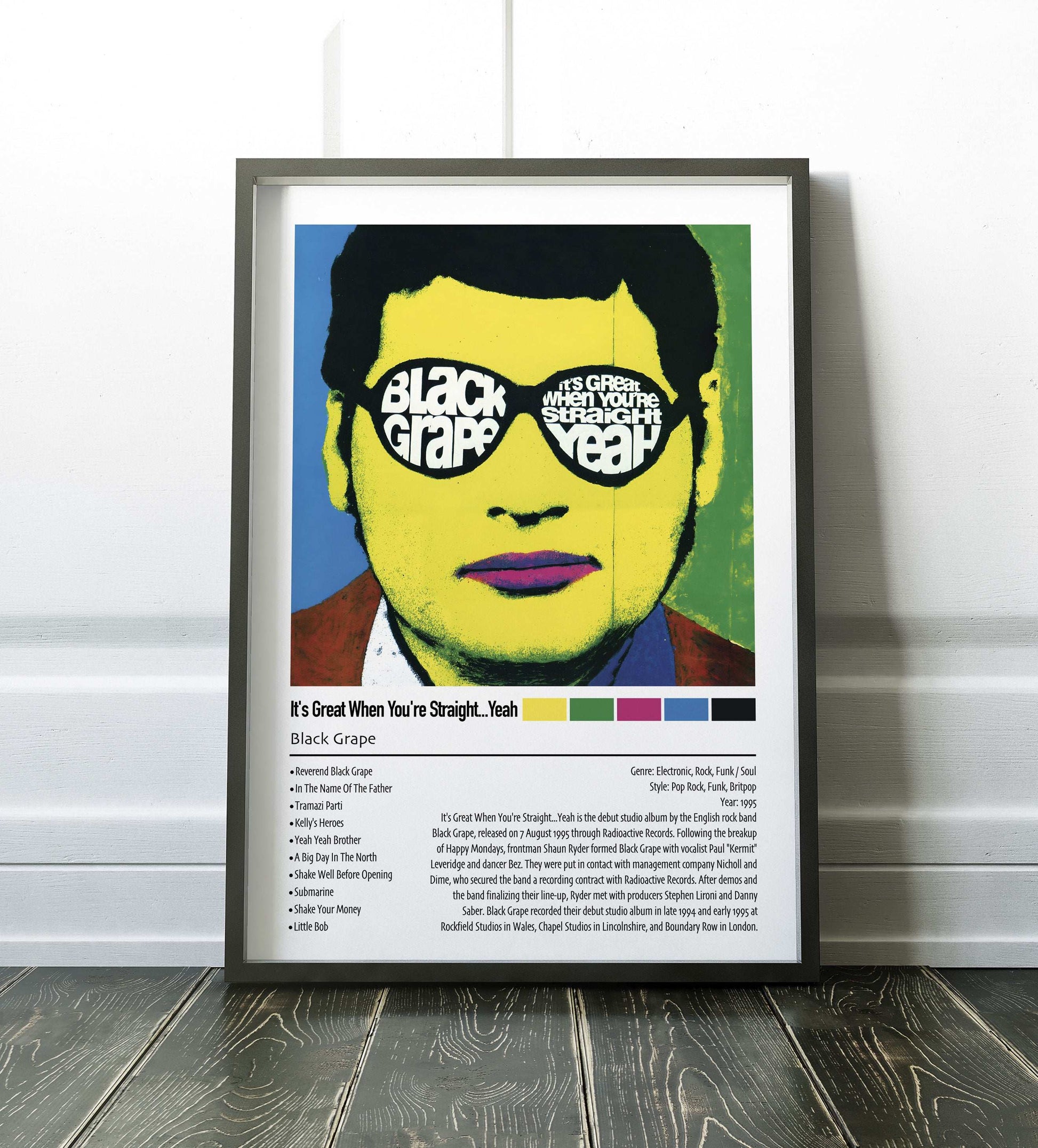 Black Grape | It's Great When You're Straight...Yeah | Custom Album Cover Poster Print