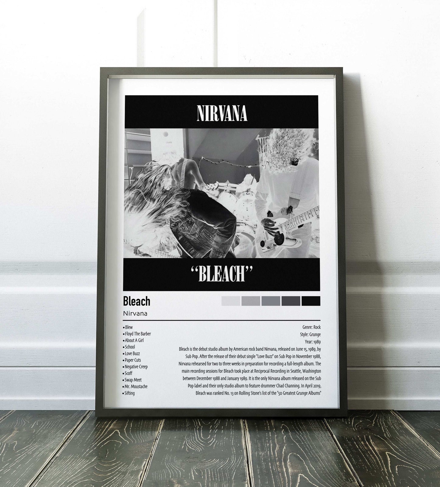 Nirvana | Bleach | Custom Album Cover Poster Print