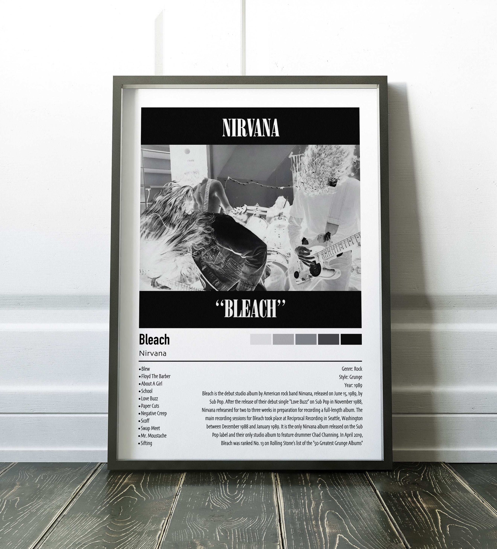 Nirvana | Bleach | Custom Album Cover Poster Print