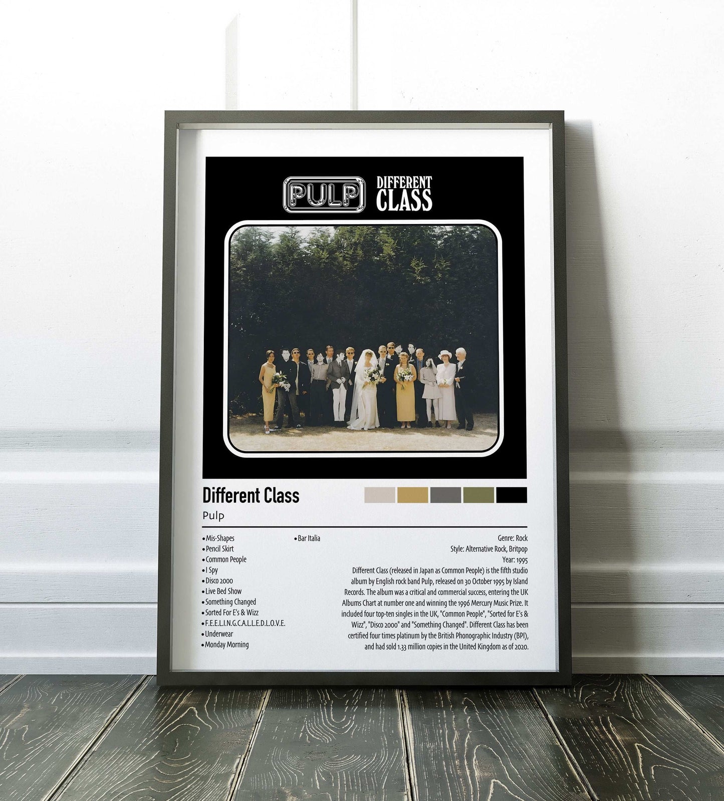 Pulp | Different Class | Custom Album Cover Poster Print