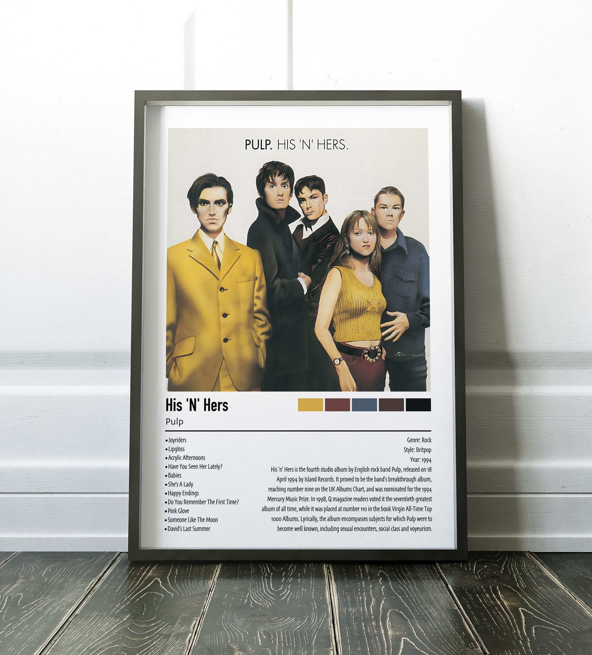 Pulp | His 'N' Hers | Custom Album Cover Poster Print