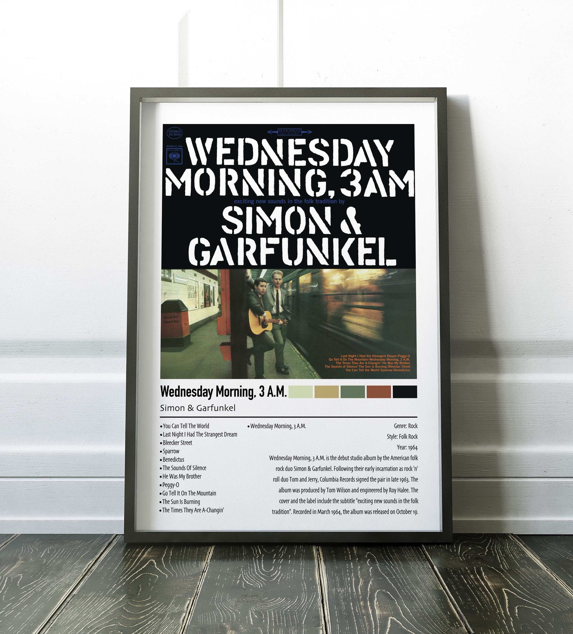 Simon & Garfunkel | Wednesday Morning, 3 A.M. | Custom Album Cover Poster Print