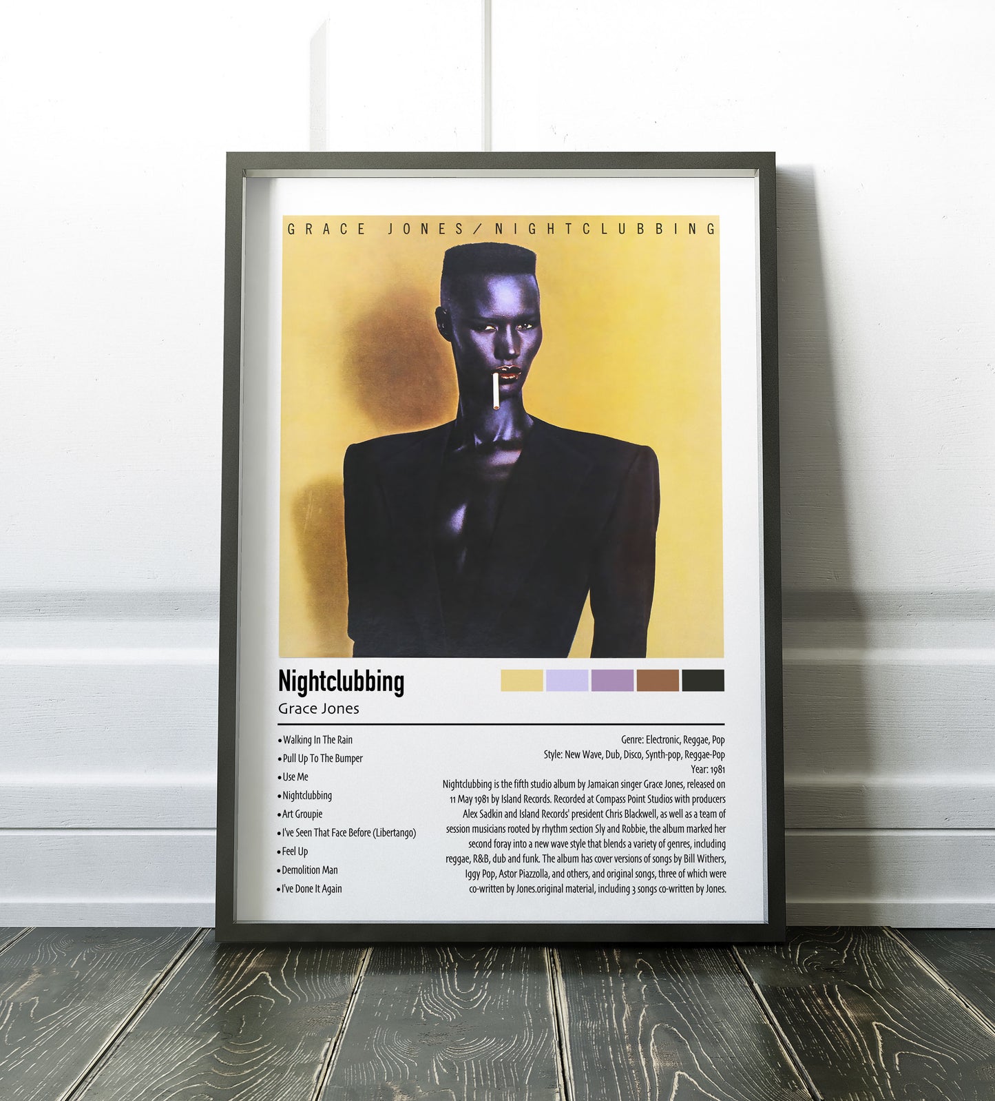 Grace Jones | Nightclubbing | Custom Album Cover Poster Print