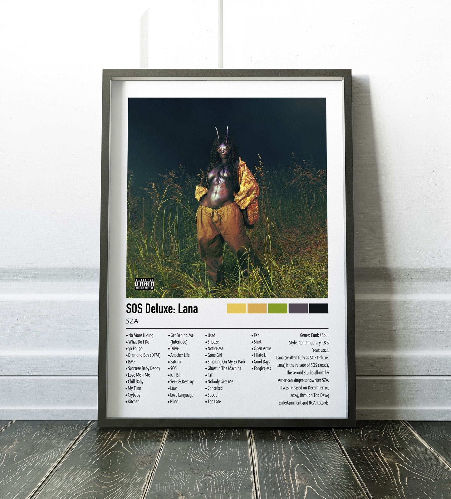 SZA | SOS Deluxe: Lana | Custom Album Cover Poster Print
